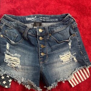 Moschino Blue High Waist Denim Shorts